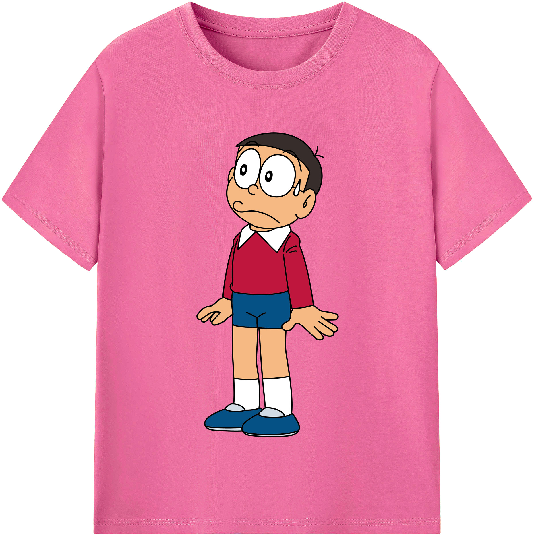 （画像用） ドラえもん 野比 のび太 Doraemon Nobita Nobi レディースカジュアルプリントTシャツ（綿100％）